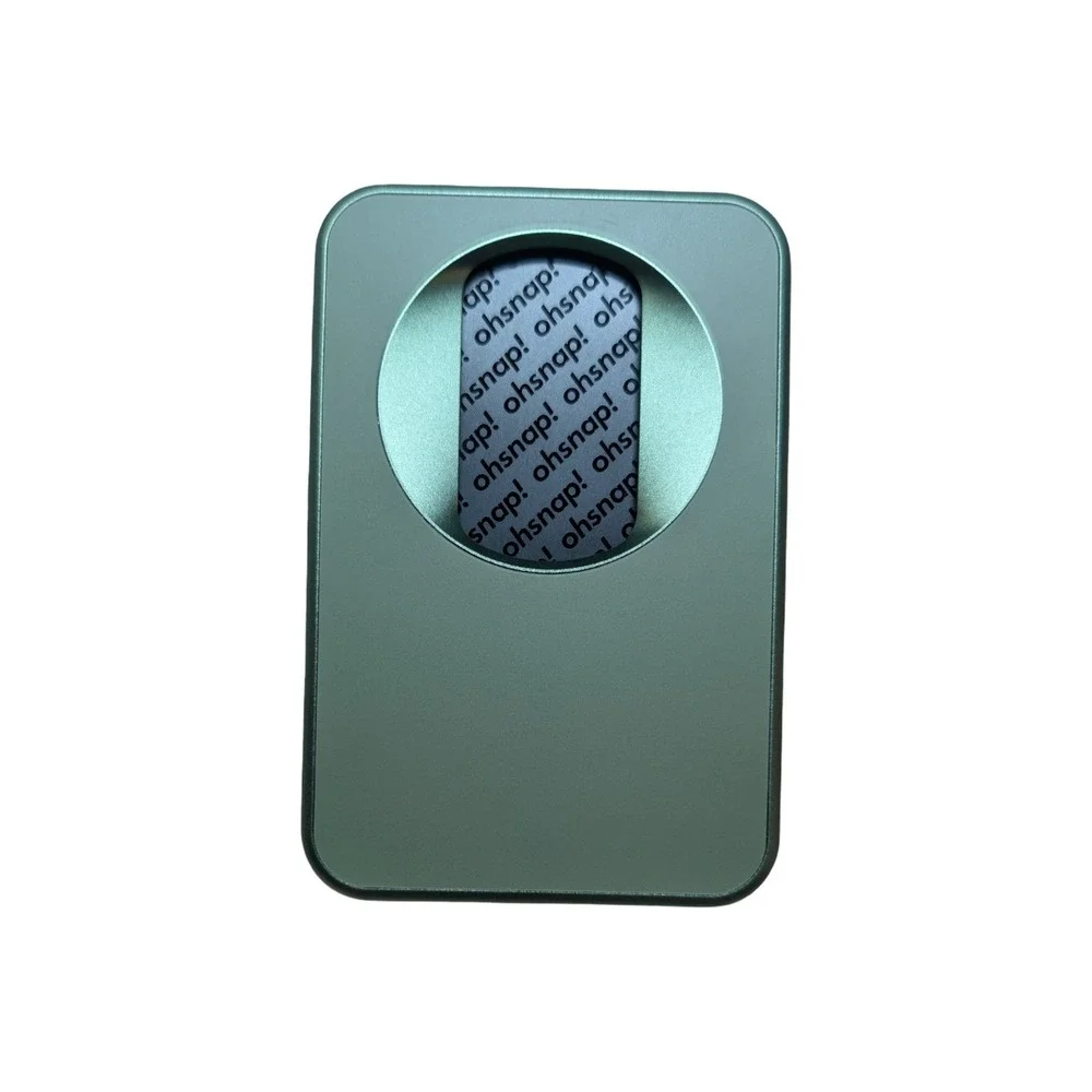 Gg4-O OhSnap Snap Magnetic MagSafe Phone Grip RFID Card Wallet - Crocodile Green